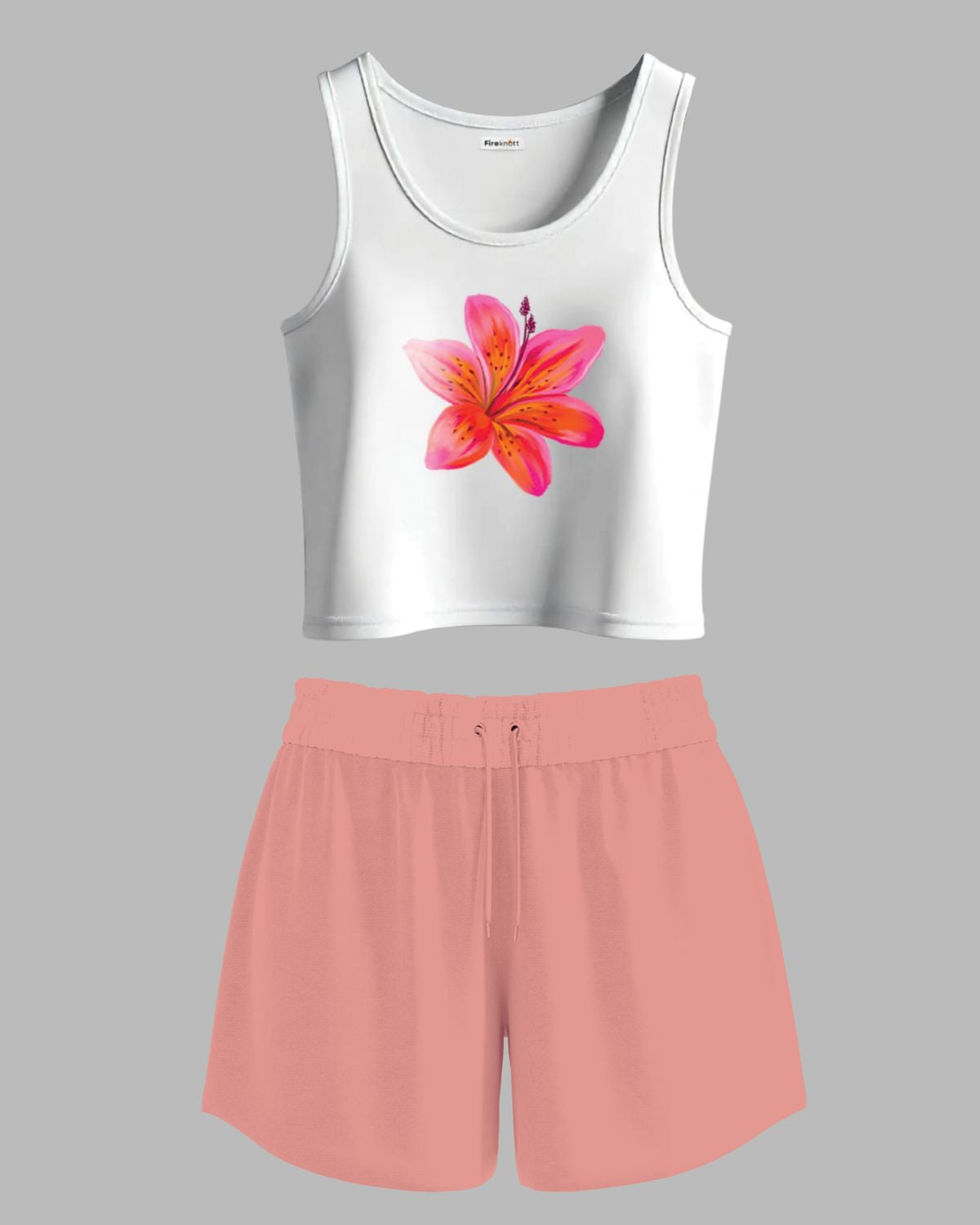 "Lily Blossom" top and shorts combo.