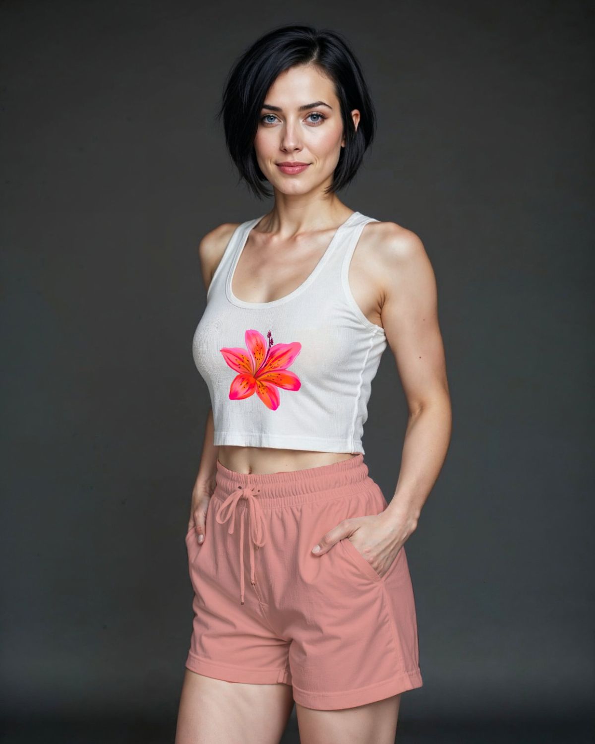 "Lily Blossom" top and shorts combo.