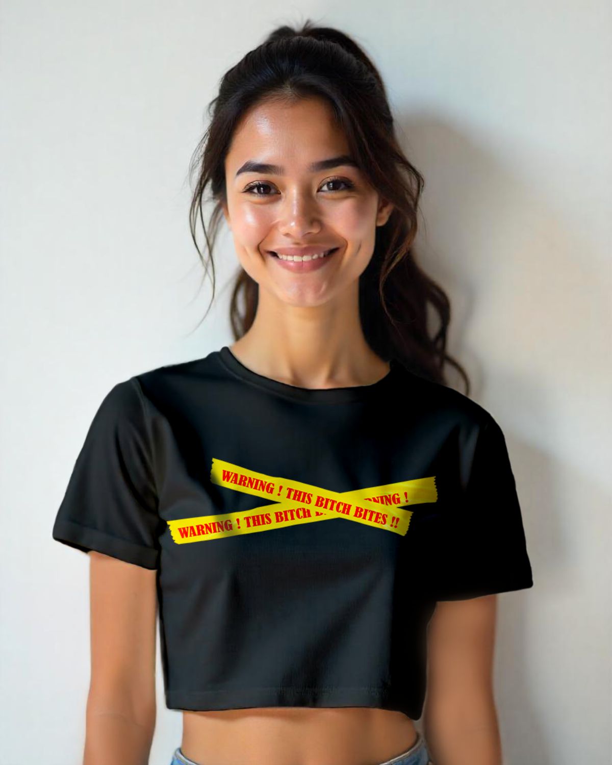Fireknott Warning Tape Crop Top