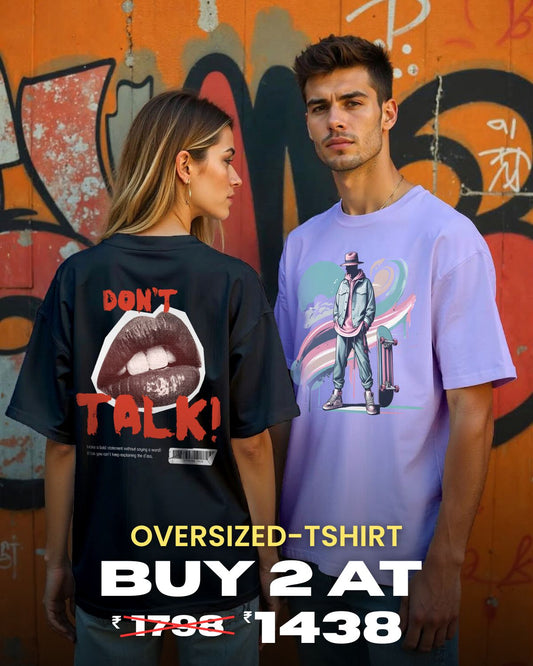 Talk Less, Skate More Oversized Tshirt Combo