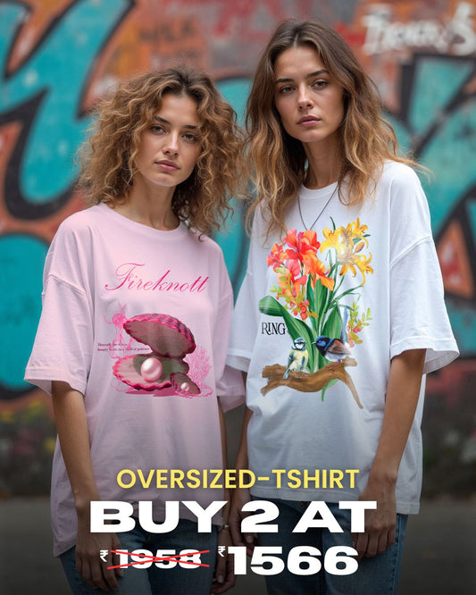 Pearls & Petals – Oversized Tee Duo