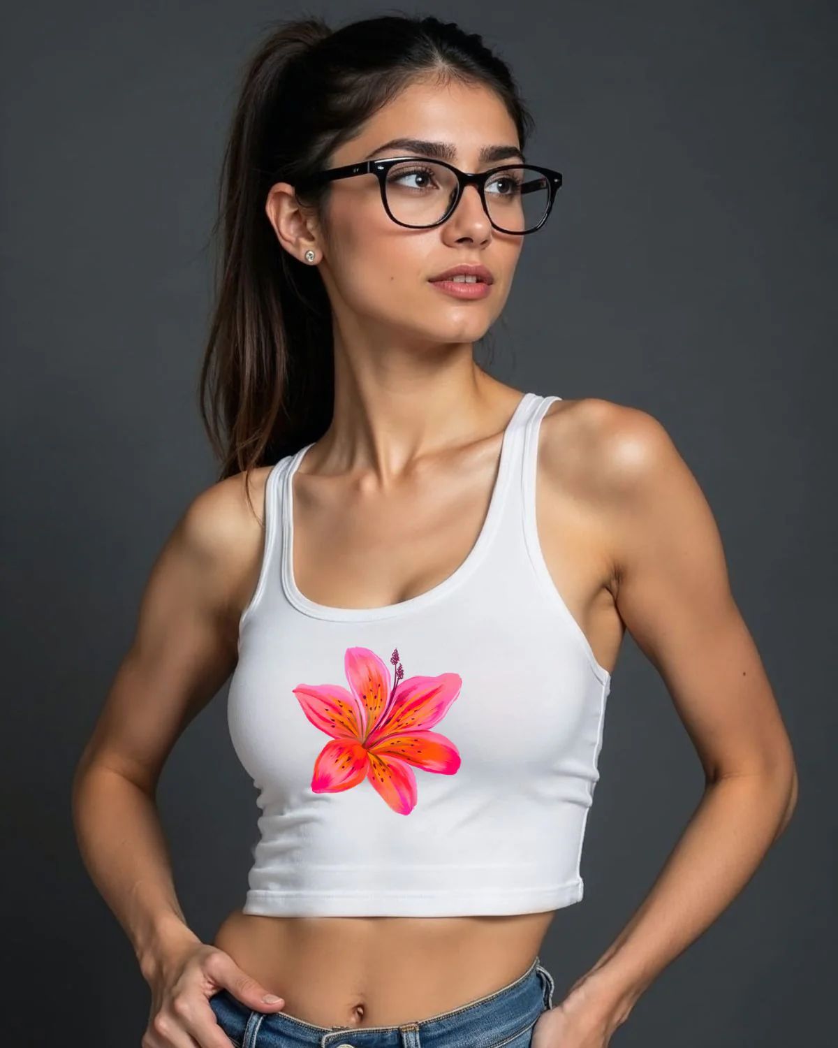 Royal Blue and White - Crop Tank Combo