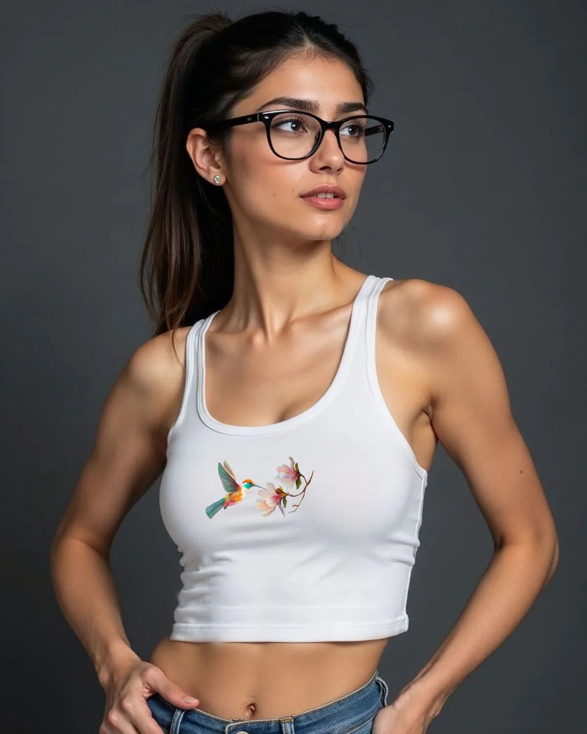 White and Royal Blue - Crop Tank Combo