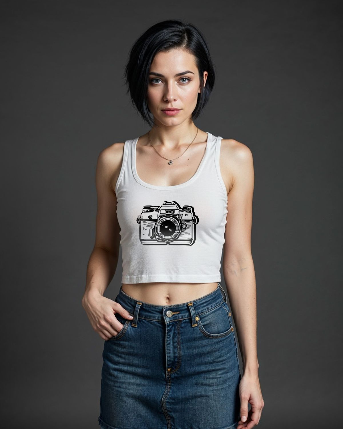 White and Purple - Crop Tank Combo