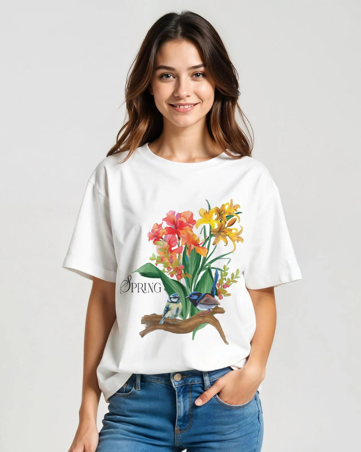 Pearls & Petals – Oversized Tee Duo