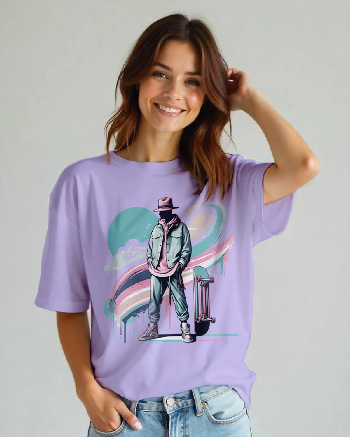 Talk Less, Skate More Oversized Tshirt Combo