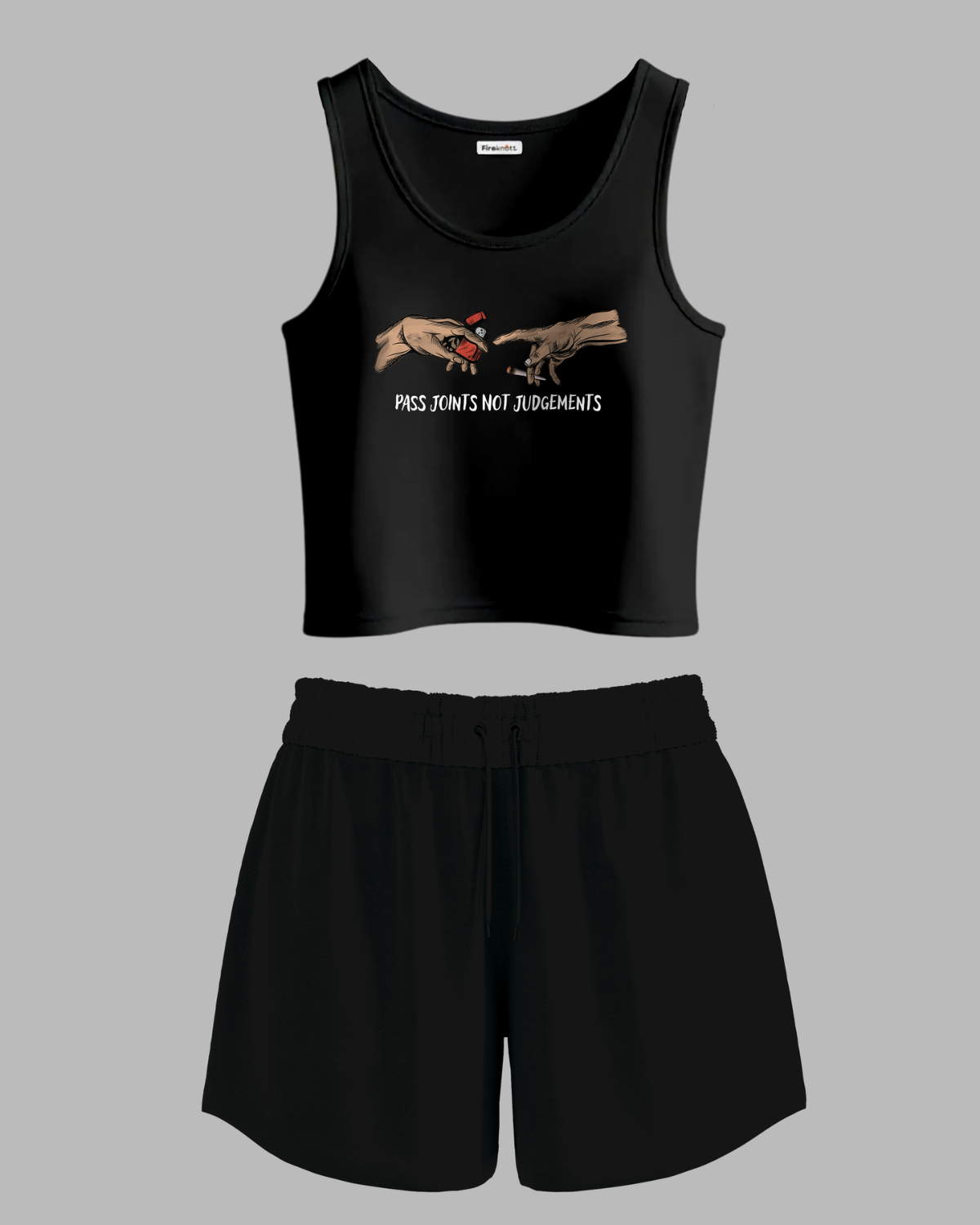 "Pass Joints" top and shorts combo