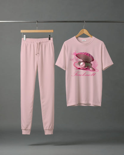 "Pink Pearl" Oversized T-shirt and shorts combo.