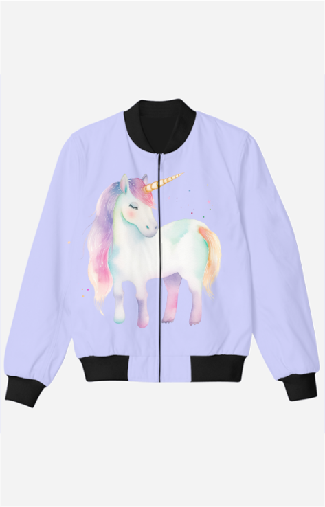 Kids' Magical Unicorn Bomber Jacket - Lavender