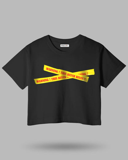 Fireknott Warning Tape Crop Top