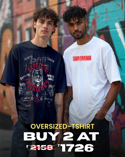 Exorcism Meets Sarcasm – Oversized TShirt Duo