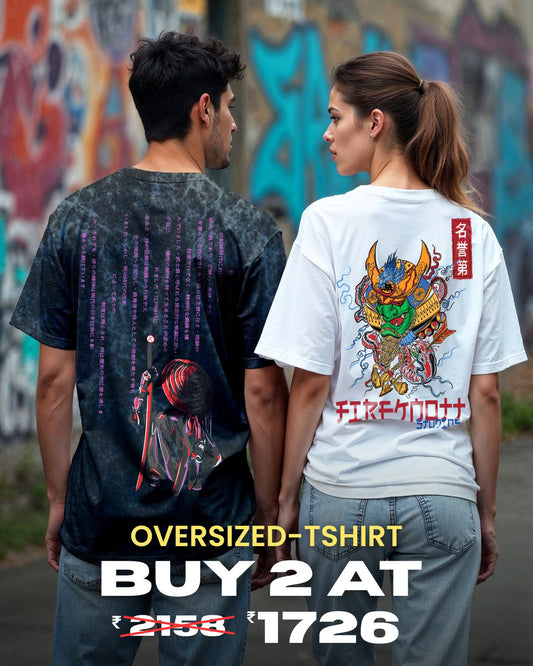 Ronin & Oni – Fireknott Warrior oversized Tshirt Combo