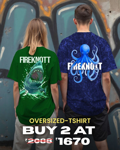 Aquatic Rebels – Street Graphic Oversized Tshirt combo