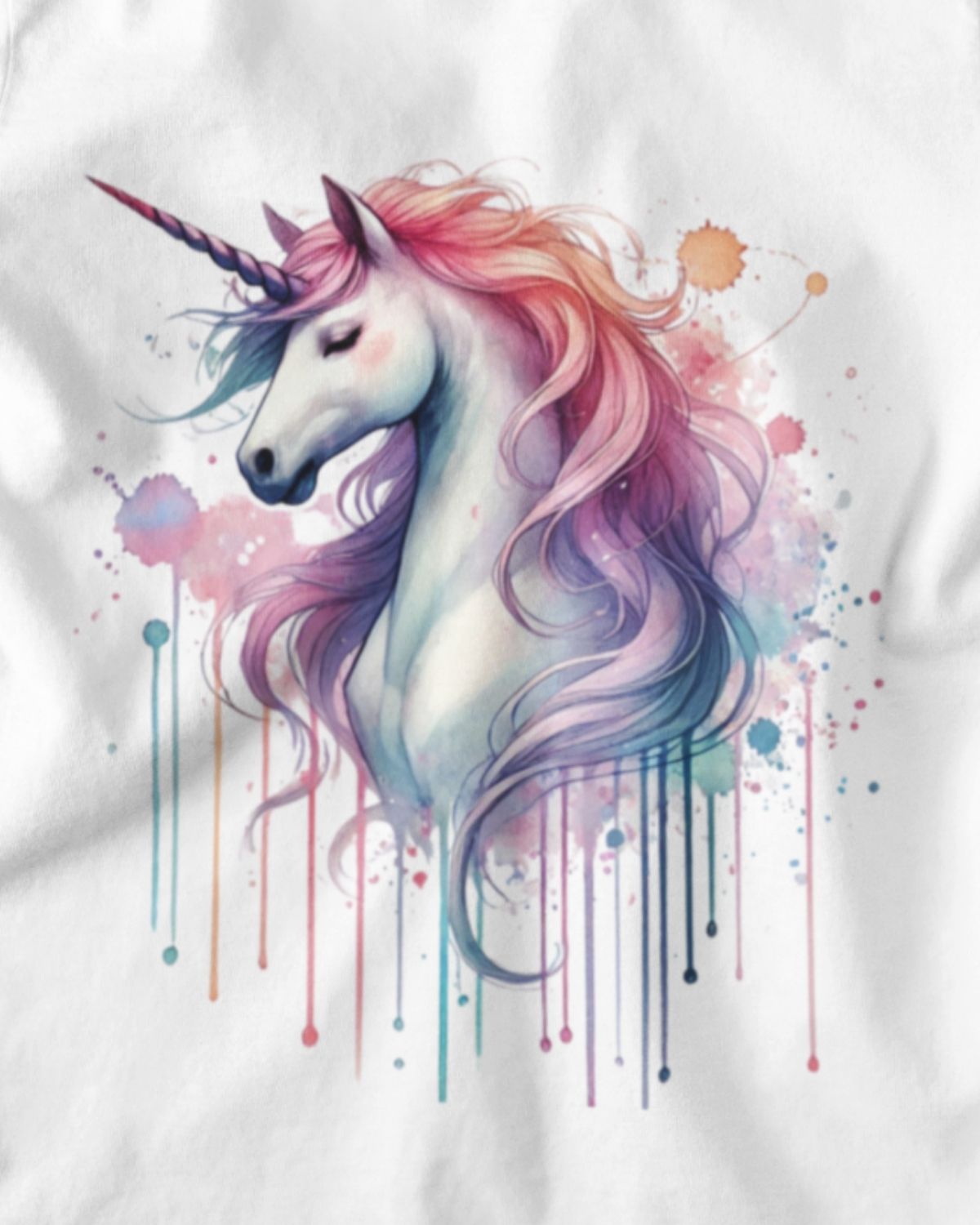 Kids' Magical Unicorn Watercolour T-Shirt - White