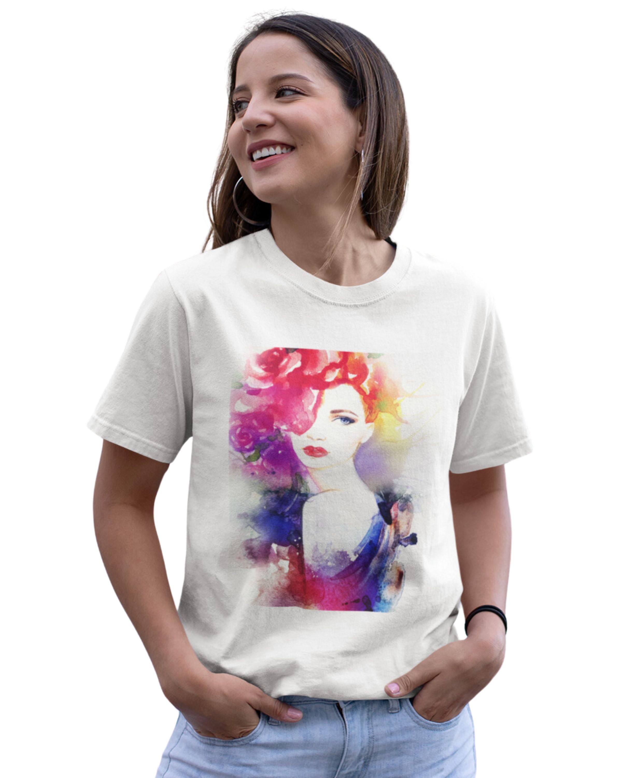 Gracefully Me Watercolour Best Women's Printed T-Shirts