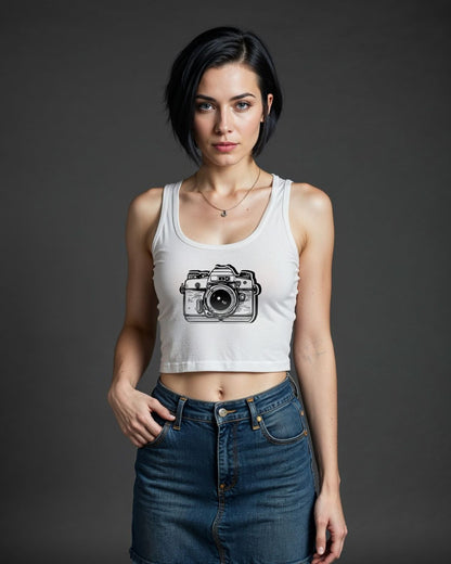 White and Purple - Crop Tank Combo