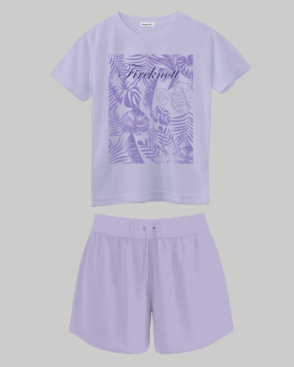 "Tropical Leaf" T-Shirt and shorts combo.