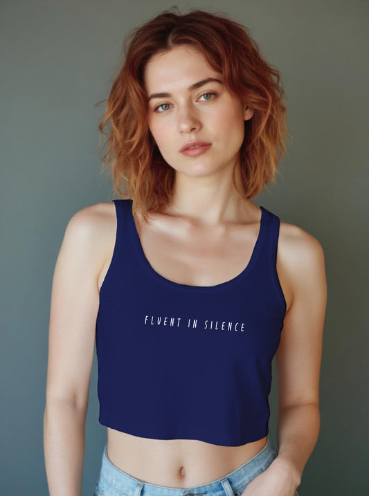 Royal Blue and White - Crop Tank Combo